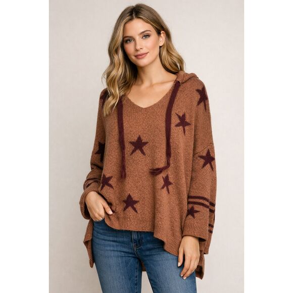 POL Tops - POL Star Hooded Star Sweater Size Small